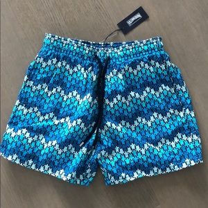 Vilebrequin Men Swim Trunks Herringbones Turtle